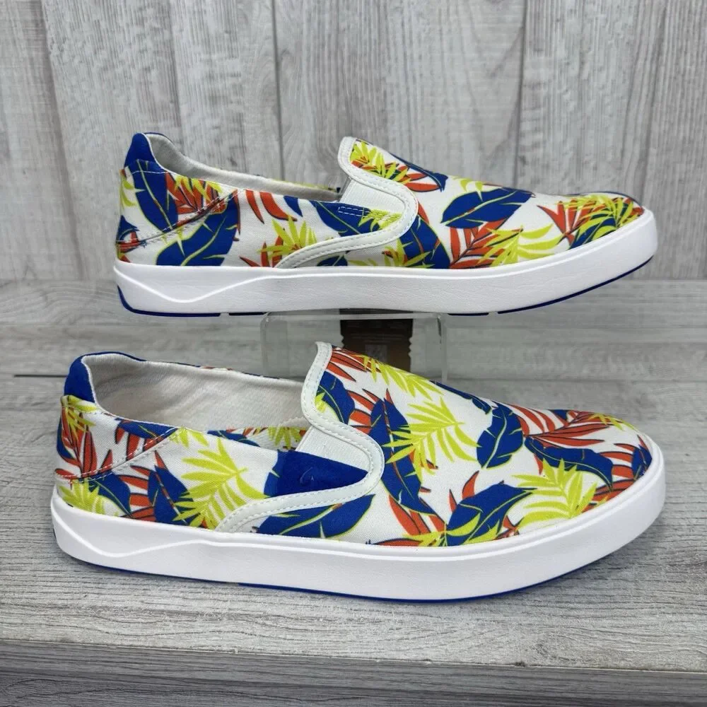 Olukai Lae'ahi Pa'I Slip-On Sneaker Men's Size 11 Surfer Off White Aloha Tropic